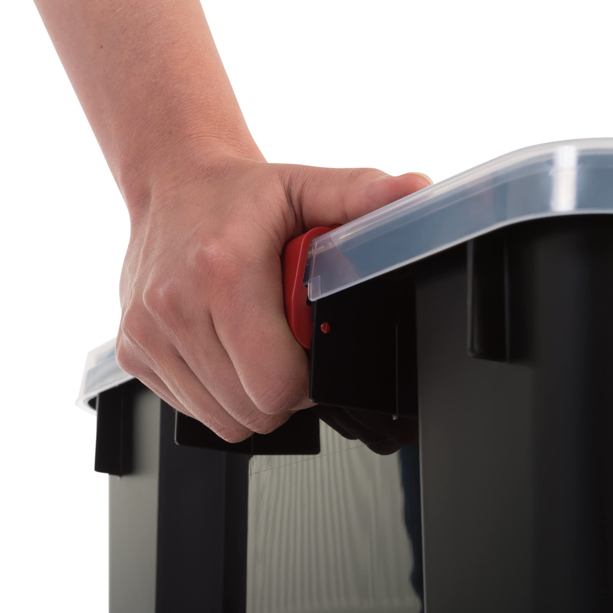 Iris Ohyama, Storage Boxes, Storage Box Multifonction, Set Of 3 Plastic Boxes 70 L, Lid, Ergonomic Handle, Loft, Bedroom - Ddat-